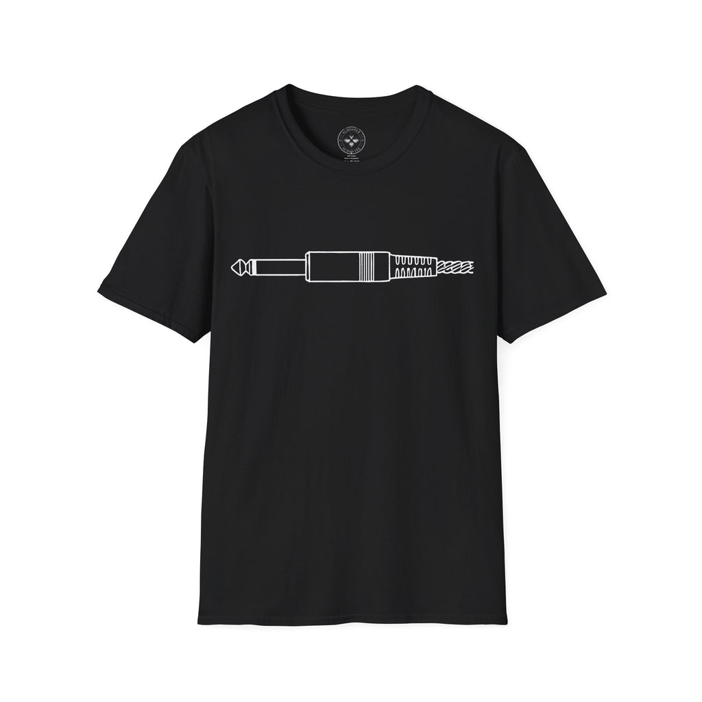 Minimalist Guitar/Audio Jack Line Art Tee (#241)