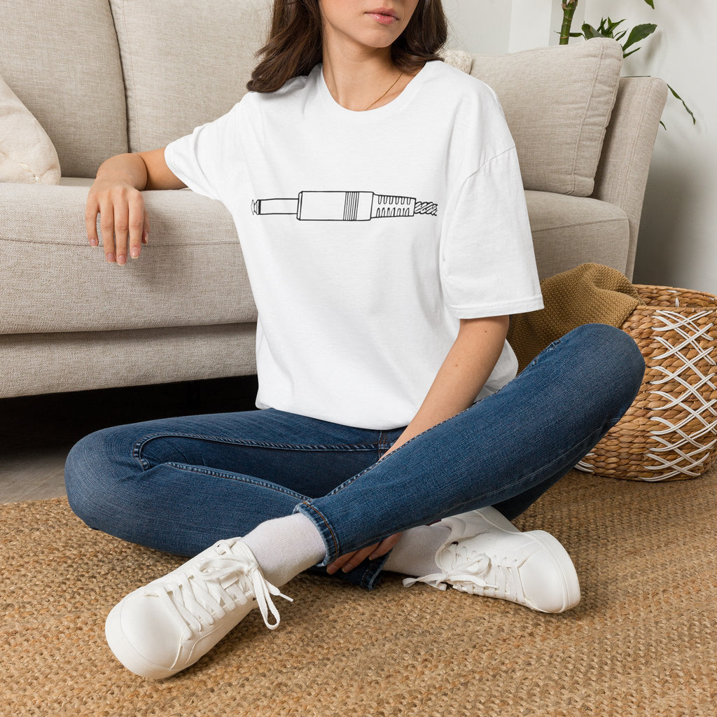 Minimalist Guitar/Audio Jack Line Art Tee (#241)