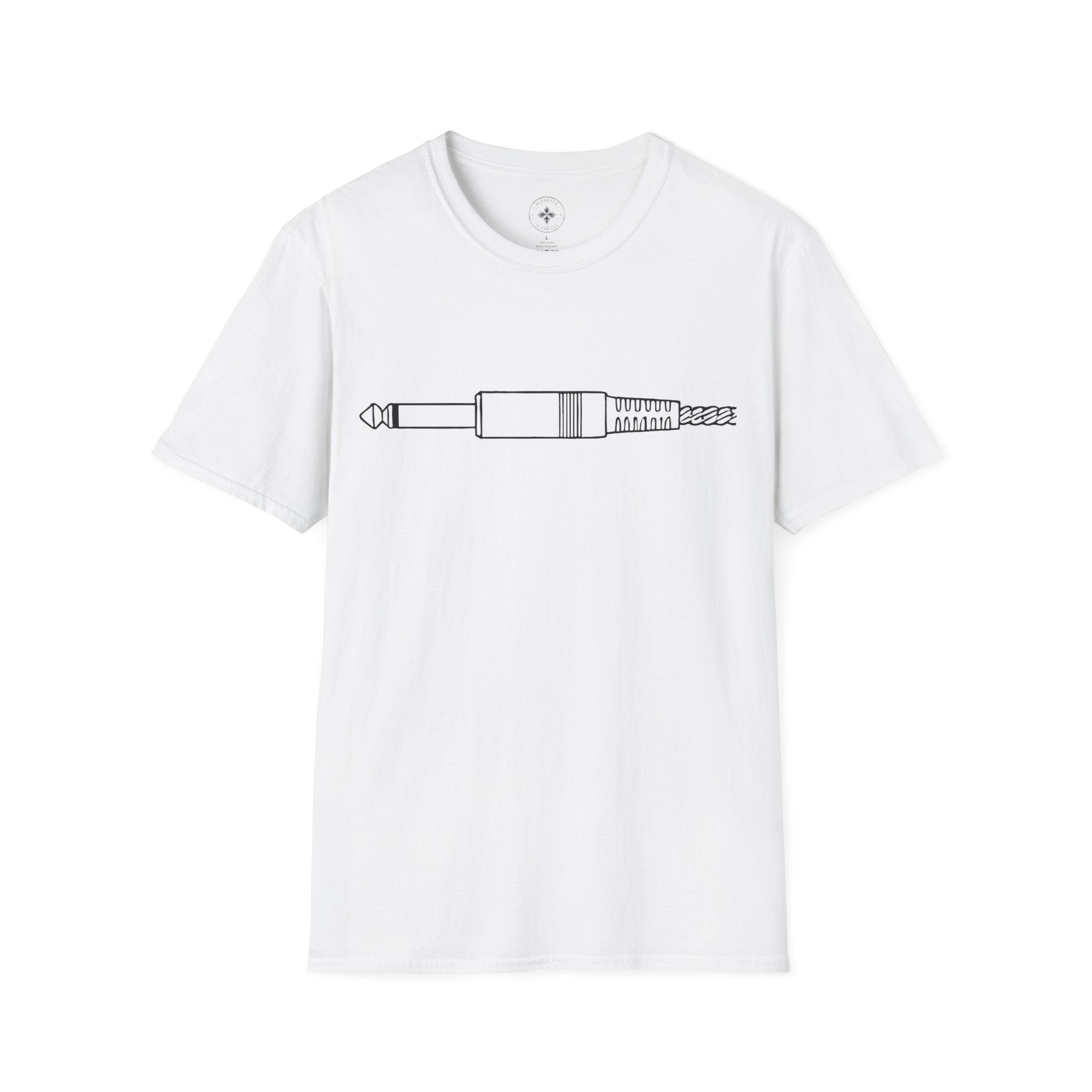 Minimalist Guitar/Audio Jack Line Art Tee (#241)