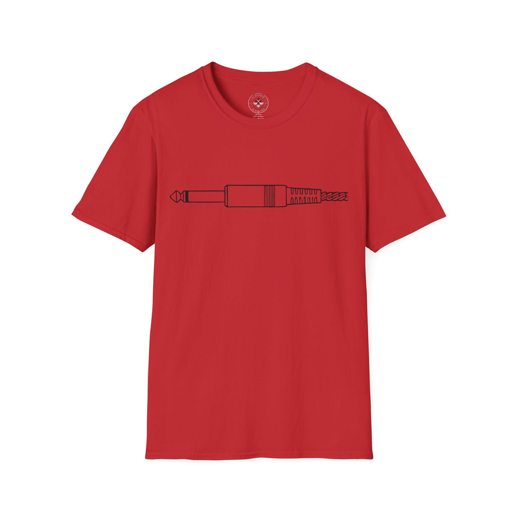 Minimalist Guitar/Audio Jack Line Art Tee (#241)