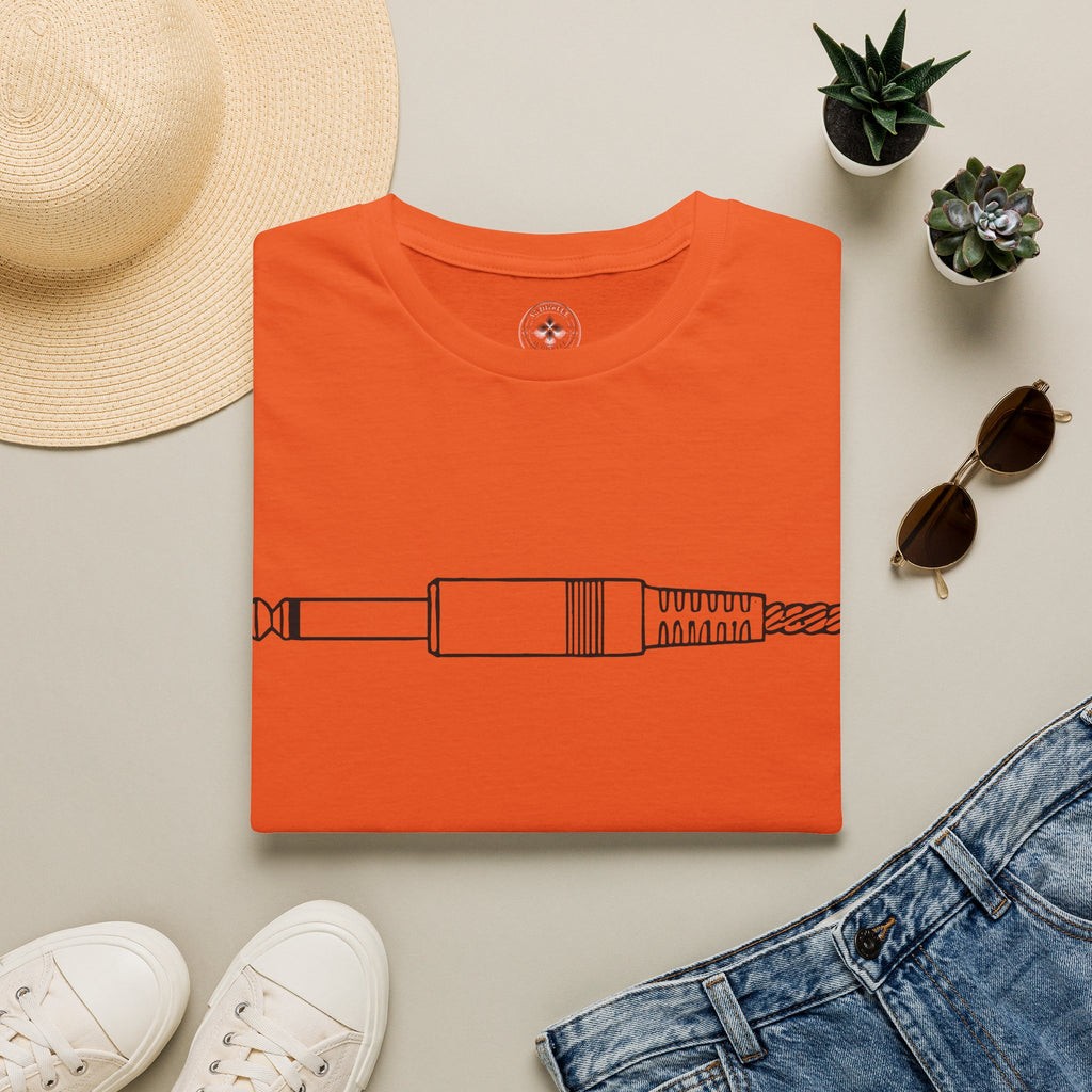 Minimalist Guitar/Audio Jack Line Art Tee (#241)
