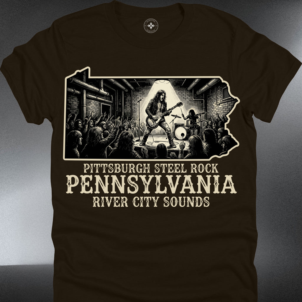 Rock Concert T-Shirt — "Pittsburgh Steel Rock Pennsylvania River City Sounds" (#206)
