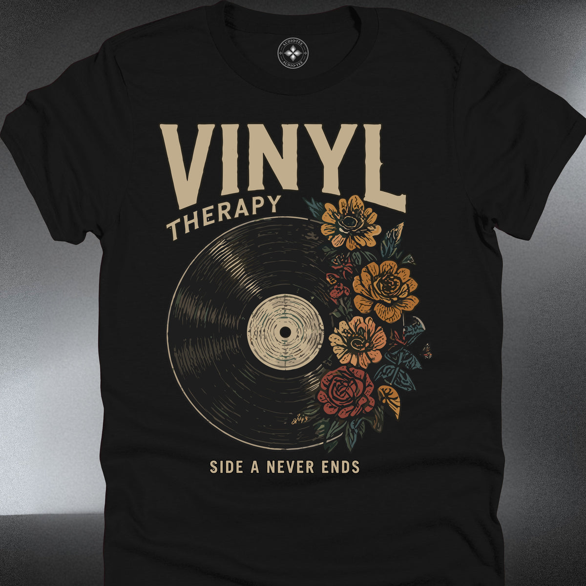 Vinyl Therapy — Retro Record Lover Tee