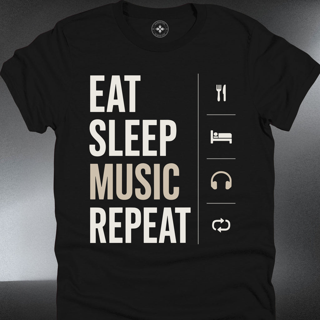 Eat Sleep Music Repeat T-Shirt — Musician Band Practice (#296)