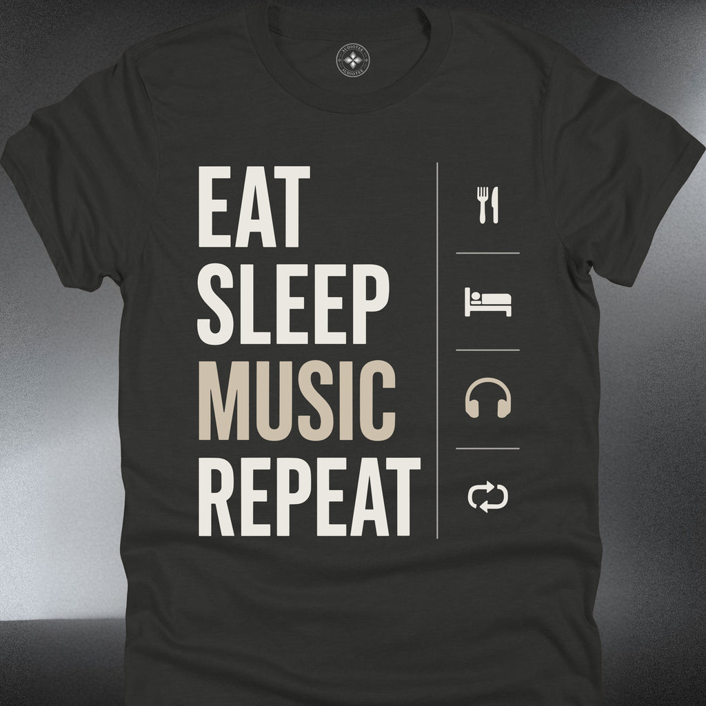 Eat Sleep Music Repeat T-Shirt — Musician Band Practice (#296)