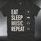 Eat Sleep Music Repeat T-Shirt — Musician Band Practice (#296)