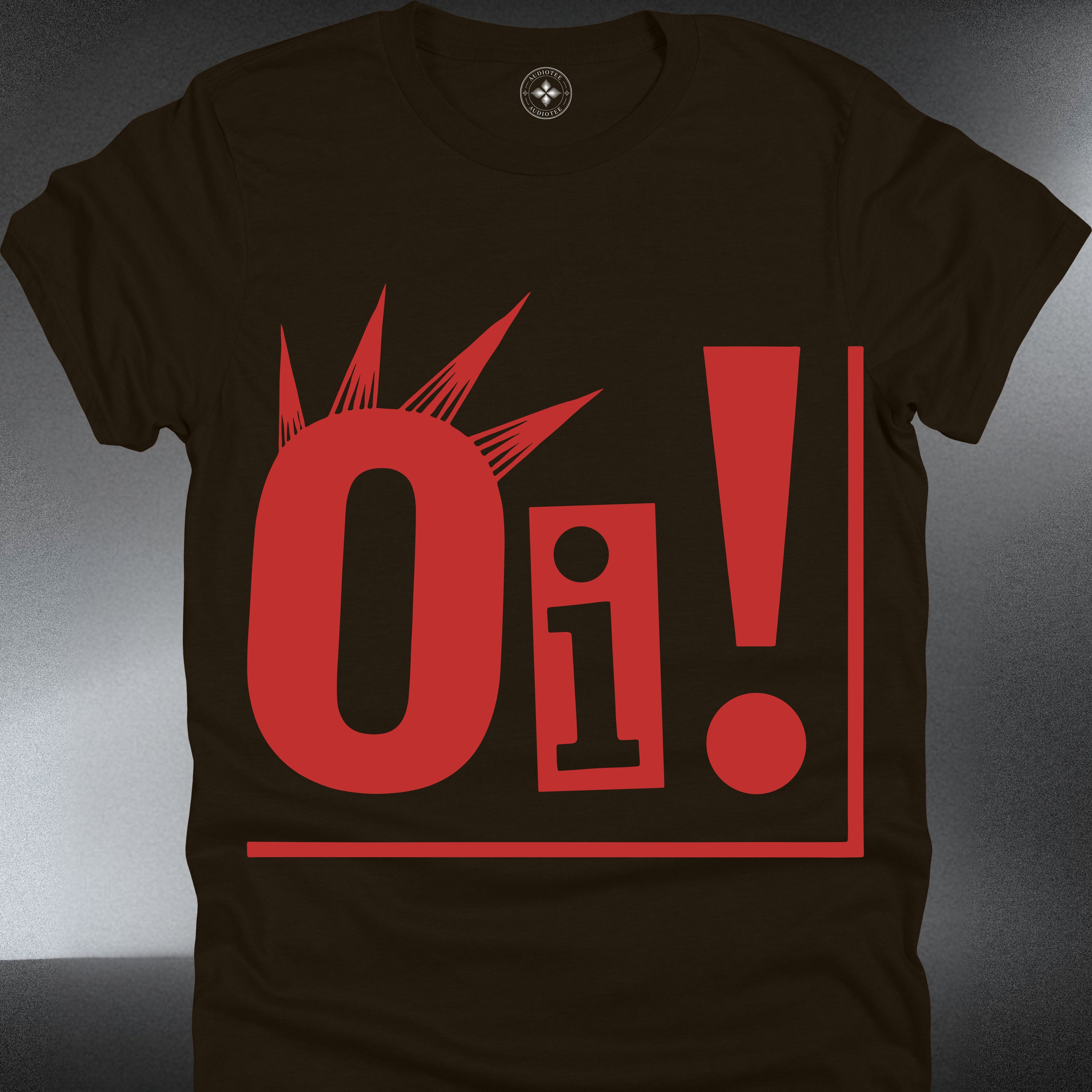 Oi! Graphic — Bold Red Retro Statement Punk Tee (#183)