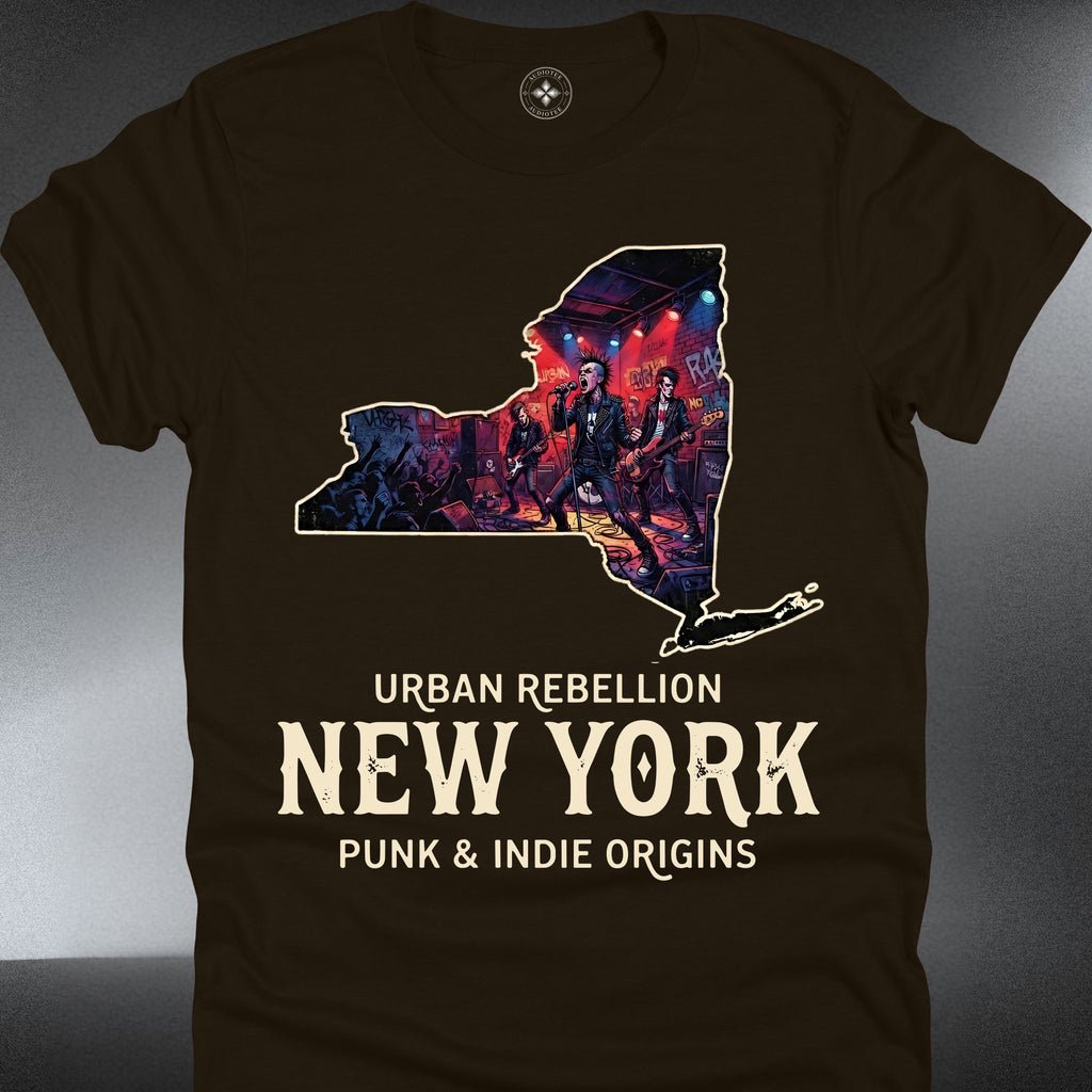 New York Punk Band — Urban Rebellion State Silhouette Tee (#188)