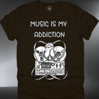 Music Is My Addiction — Retro Cassette & Headphones Graphic Tee (#193)