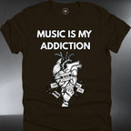 Music Is My Addiction — Anatomical Heart Music Lover Tee (#194)