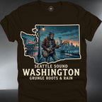 Seattle Grunge — 'Seattle Sound Washington: Grunge Roots & Rain' Guitarist Design (#209)