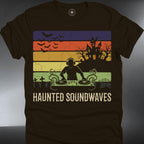 Haunted Soundwaves T-Shirt — Retro Halloween Haunted House Design (#228)