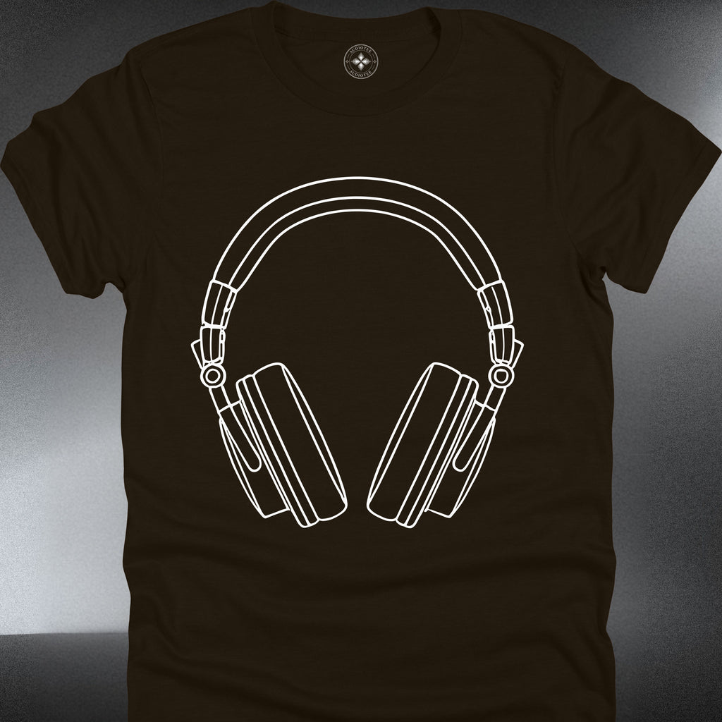 Headphone Outline T‑Shirt — Minimal Music Lover Graphic (#255)
