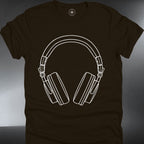 Headphone Outline T‑Shirt — Minimal Music Lover Graphic (#255)