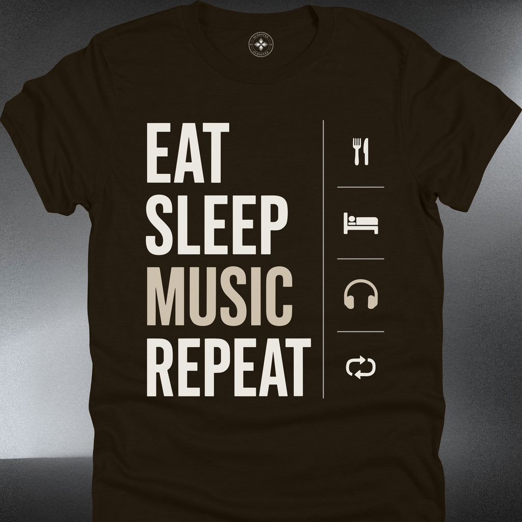 Eat Sleep Music Repeat T-Shirt — Musician Band Practice (#296)