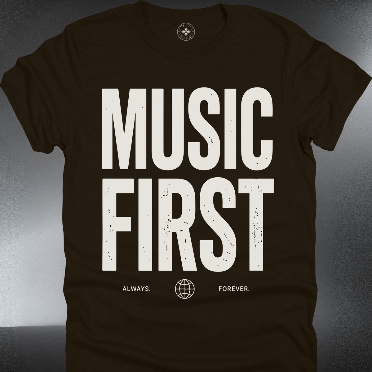 Music First  T-Shirt — Bold Typography Graphic (#300)