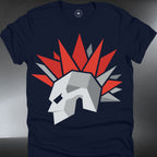Skull Mohawk  — Punk Rock Graphic Tee with Red Spikes (#184)