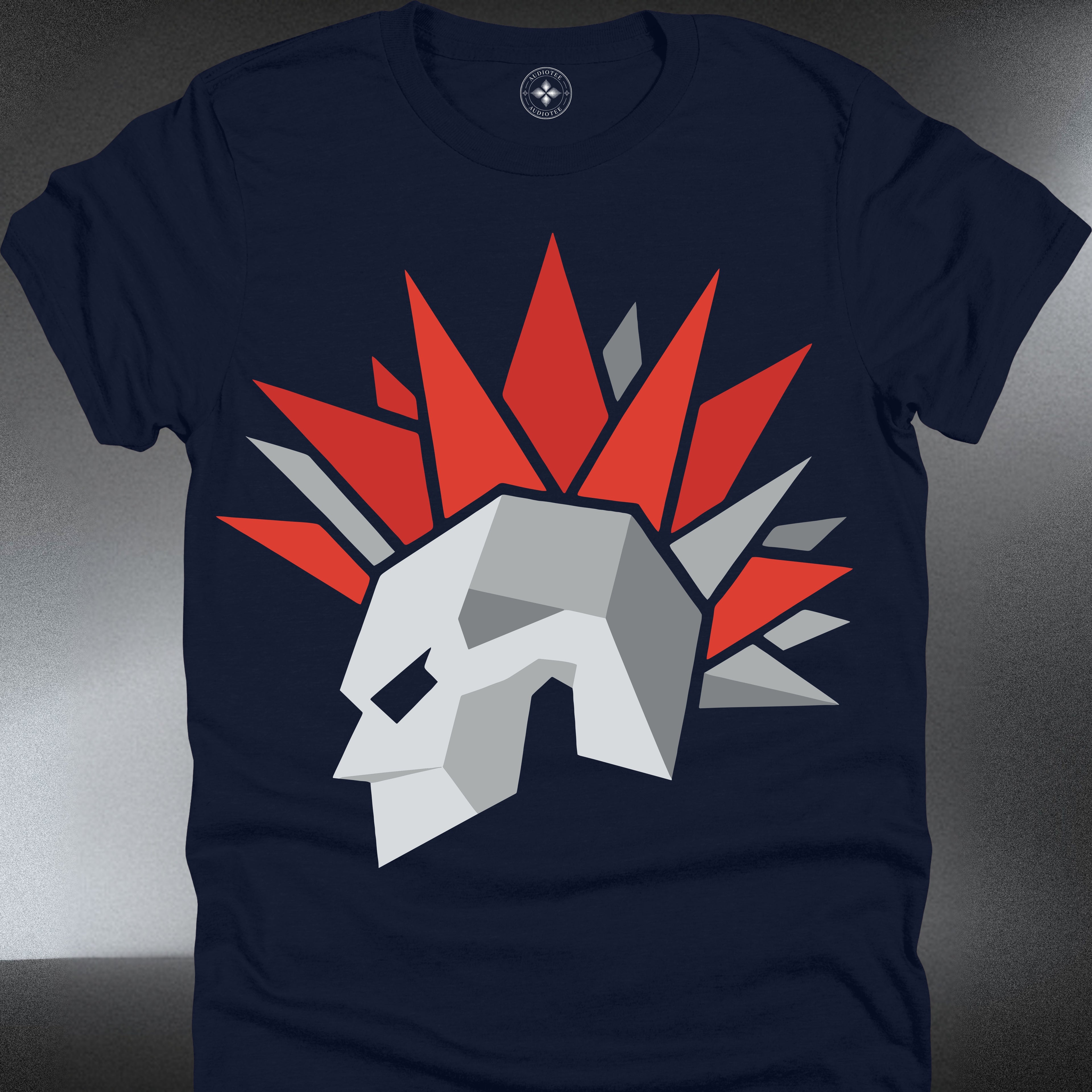 Skull Mohawk  — Punk Rock Graphic Tee with Red Spikes (#184)