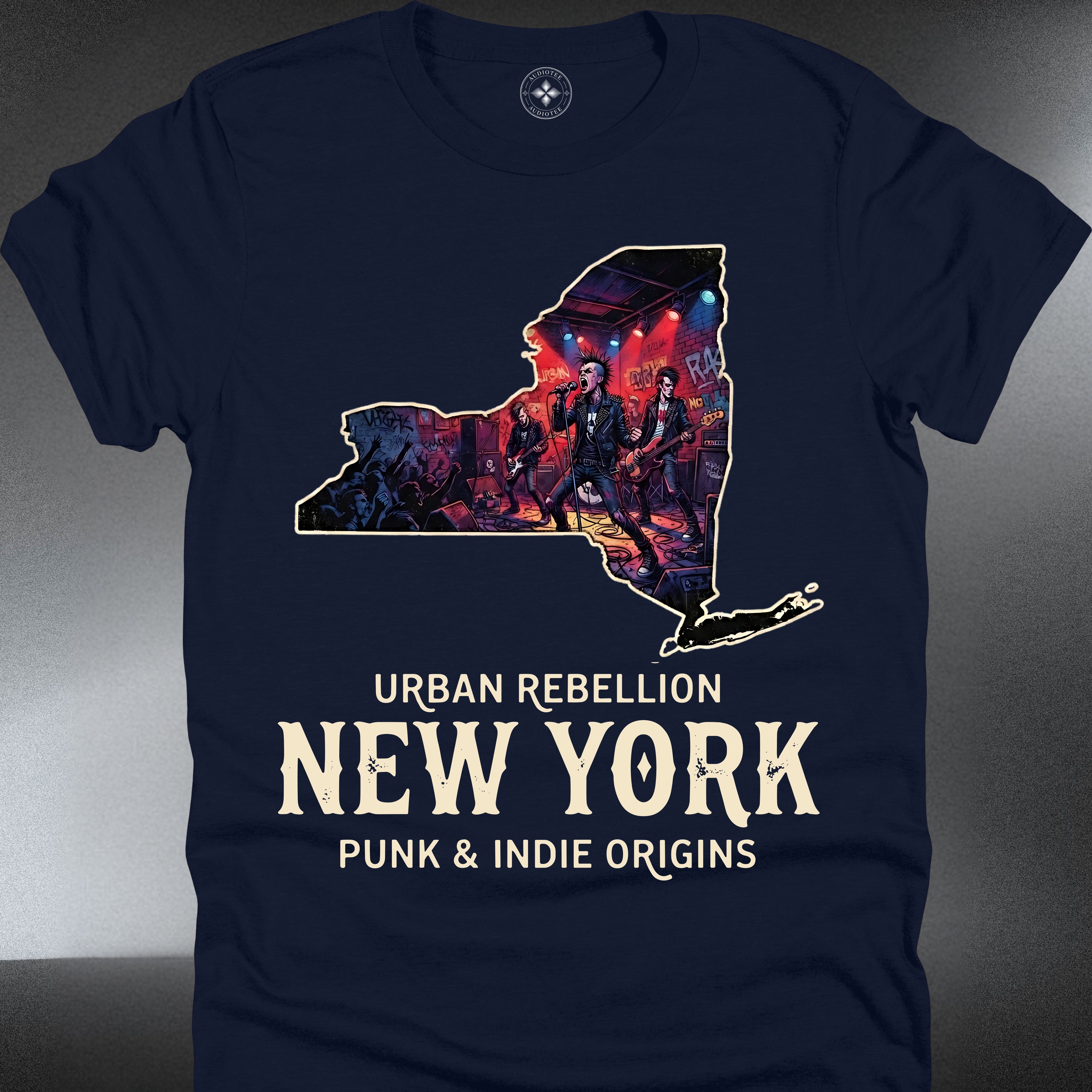 New York Punk Band — Urban Rebellion State Silhouette Tee (#188)