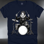 Drumming Queen — Elizabethan Portrait Playing Drums Vintage Graphic Tee  (#202)