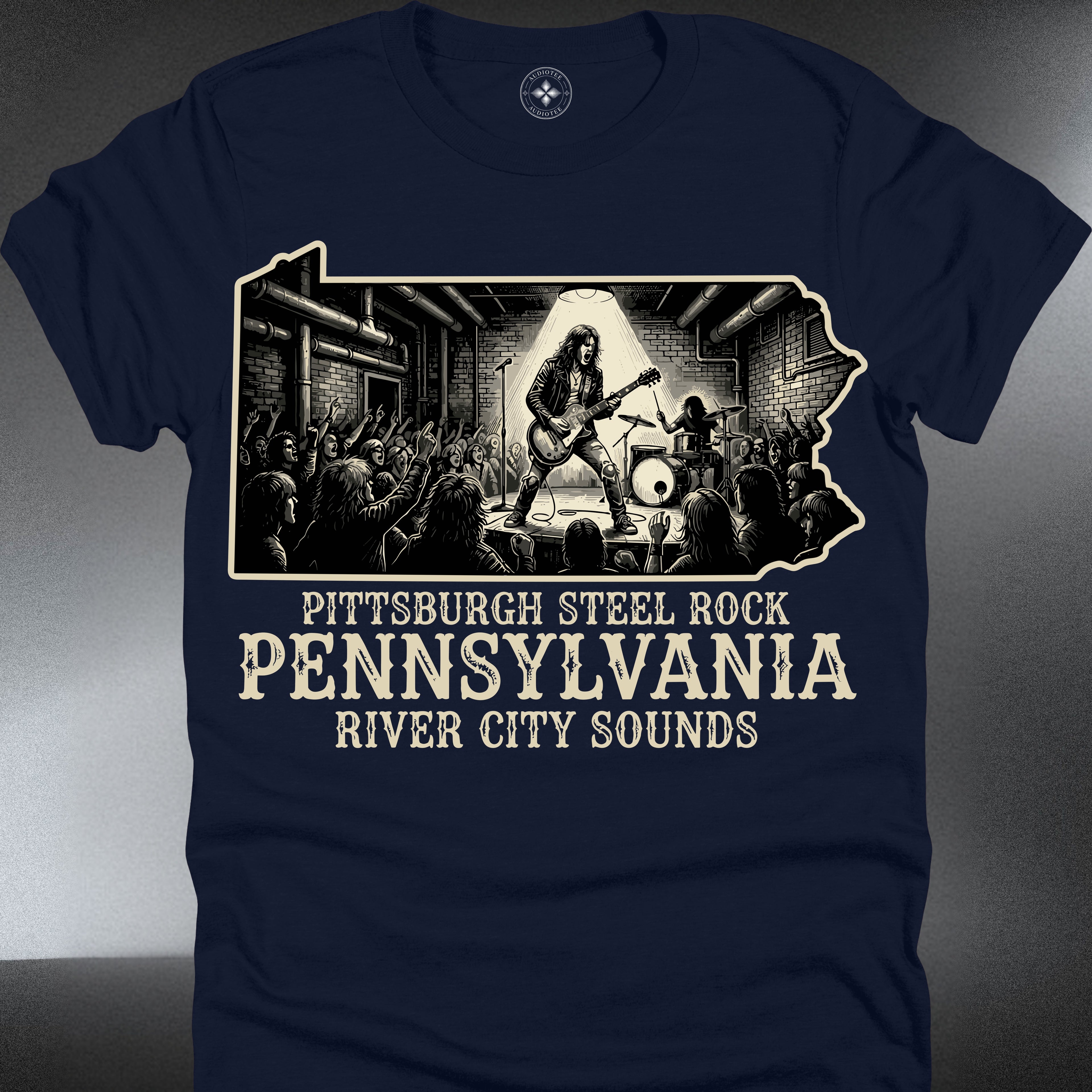Rock Concert T-Shirt — "Pittsburgh Steel Rock Pennsylvania River City Sounds" (#206)