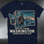 Seattle Grunge — 'Seattle Sound Washington: Grunge Roots & Rain' Guitarist Design (#209)