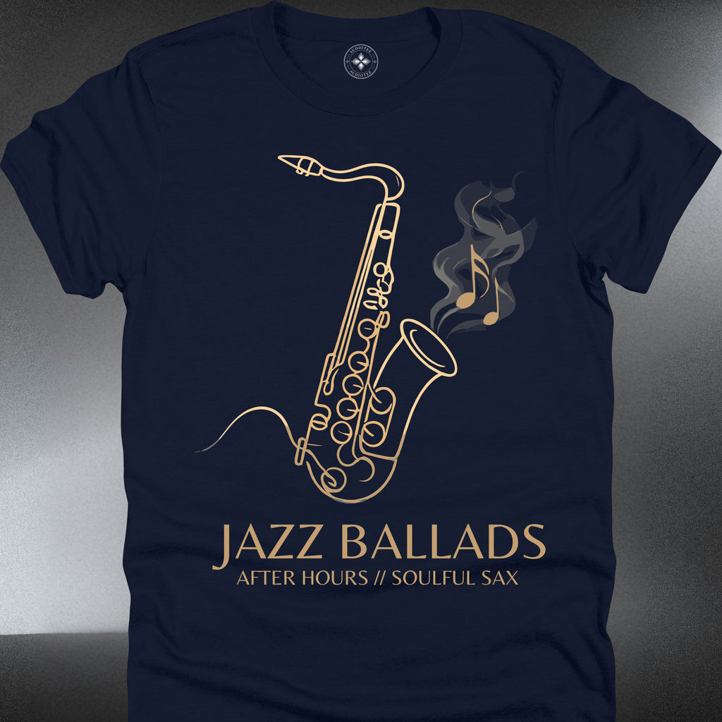 Jazz Ballads Saxophone T-Shirt — Smooth Jazz Music (#242)