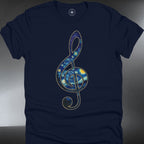 Treble Clef Galaxy T-Shirt — Cosmic Music Note (#245)