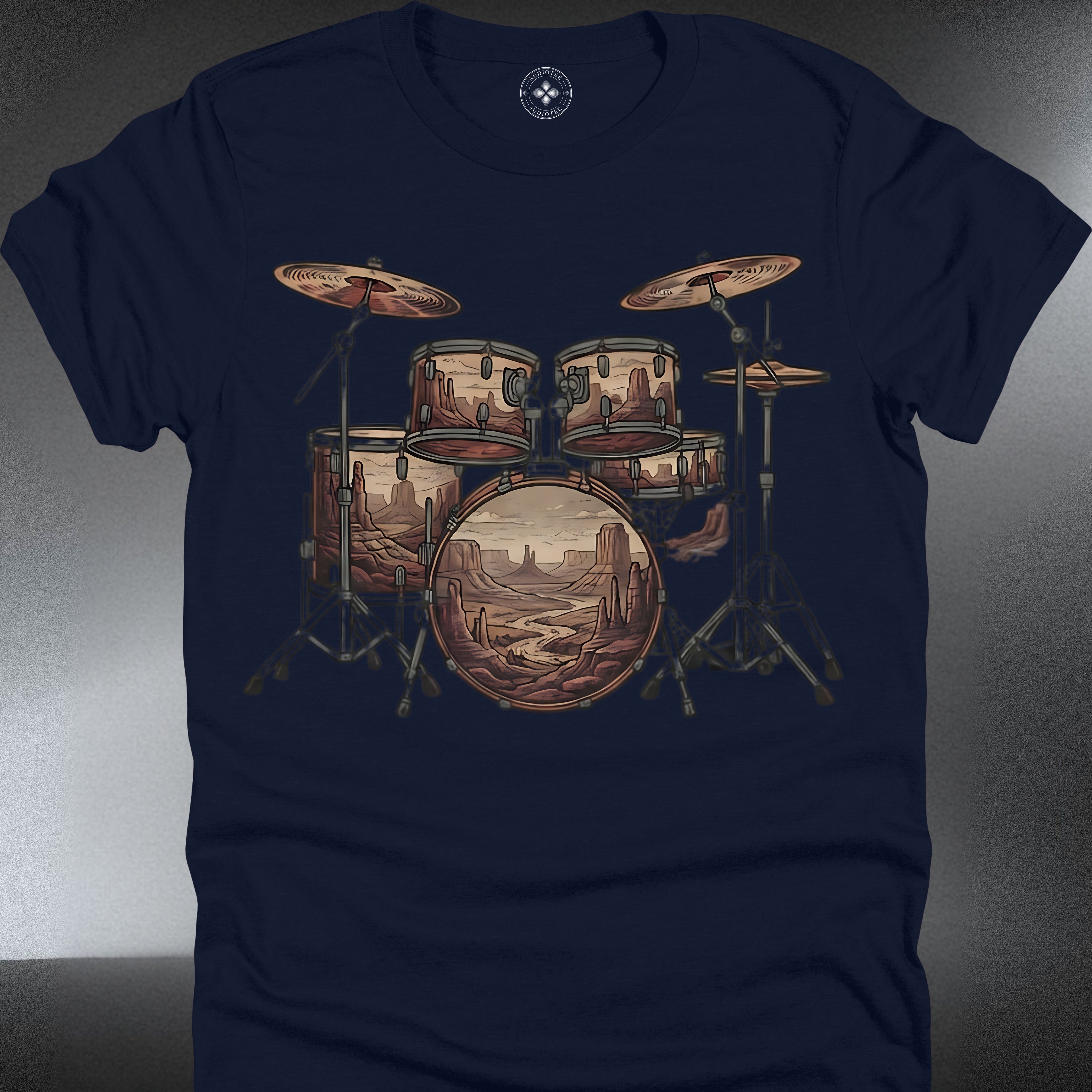 Vintage Sunset Drumset Tee for Musicians & Music Lovers (#248)