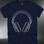 Headphone Outline T‑Shirt — Minimal Music Lover Graphic (#255)