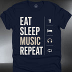 Eat Sleep Music Repeat T-Shirt — Musician Band Practice (#296)