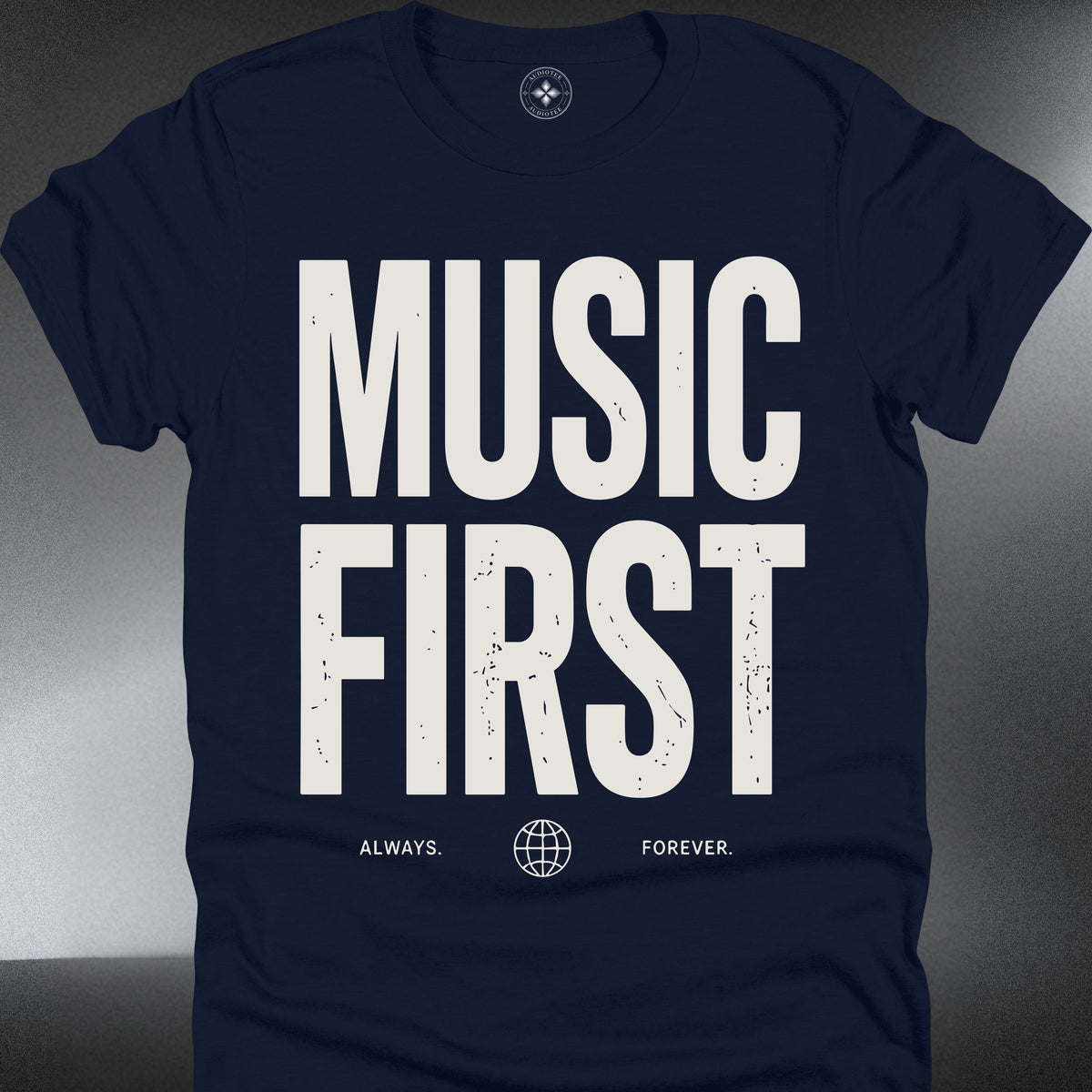 Music First  T-Shirt — Bold Typography Graphic (#300)